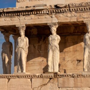 Caryatides, Erechtheion temple Acropolis in Athens, Greece